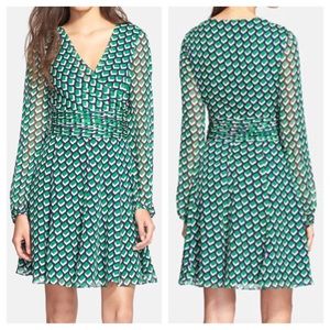 'Ashlynn' Cube Print Silk Dress